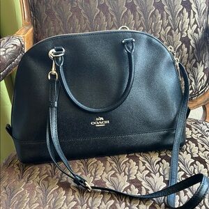 Coach Black Leather Women's Dome Bag